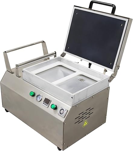 Miniatura 2 de Máquina de montaje al vacío de banco Máquina de envasado al vacío de escritorio con dos ranuras, sellador al vacío de cámara comercial para carne,