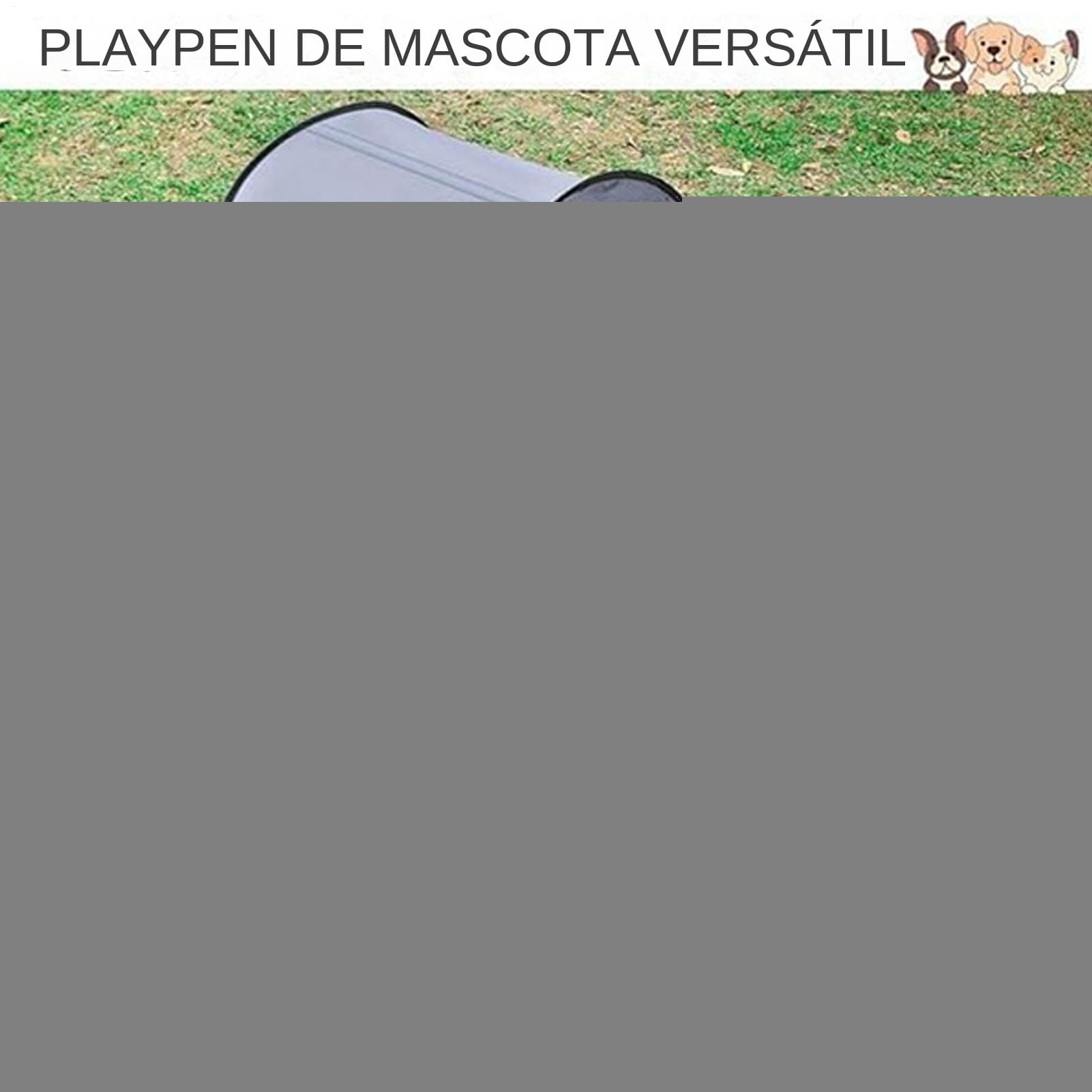 Parque Plegable para Gatos con Túnel, Tienda de Campaña para Gatos de Interior Exterior con Malla Transpirable, Parque Plegable para Mascotas Animales Pequeños para Camping Viajar Jardín