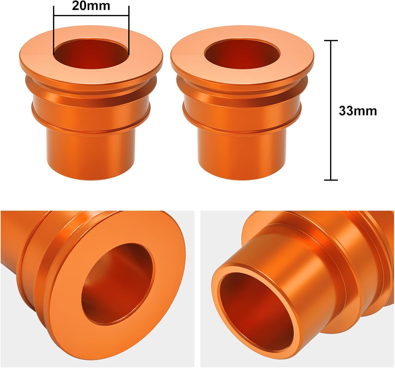 NICECNC Rear Wheel Hub Collars Wheel Spacer Kit Compatible with KTM 85 SX 12-21 125-530 SX SX-F XC-F 2003-12 125-530 EXC EXC-F EXC-W XC-W SMR 2003-15 125-500 EXC EXC-F EXC-W XC-W 16-23,See Fitment