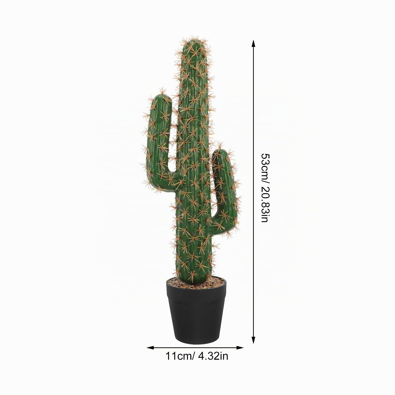Zerodeko Cactus Artificiel en Pot 20.87 Pouces Plante Succulente sans Entretien Décor Bonsaï Intérieur Extérieur Bureau Jardin Balcon