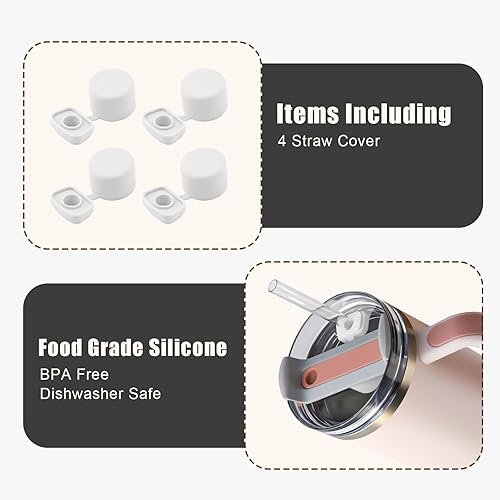 Miniatura 5 de 4 tapones antiderrames para vasos Stanley de 40 onzas, nuevos tapones de silicona antifugas a prueba de derrames para vaso Stanley 1.0 y 2.0, para