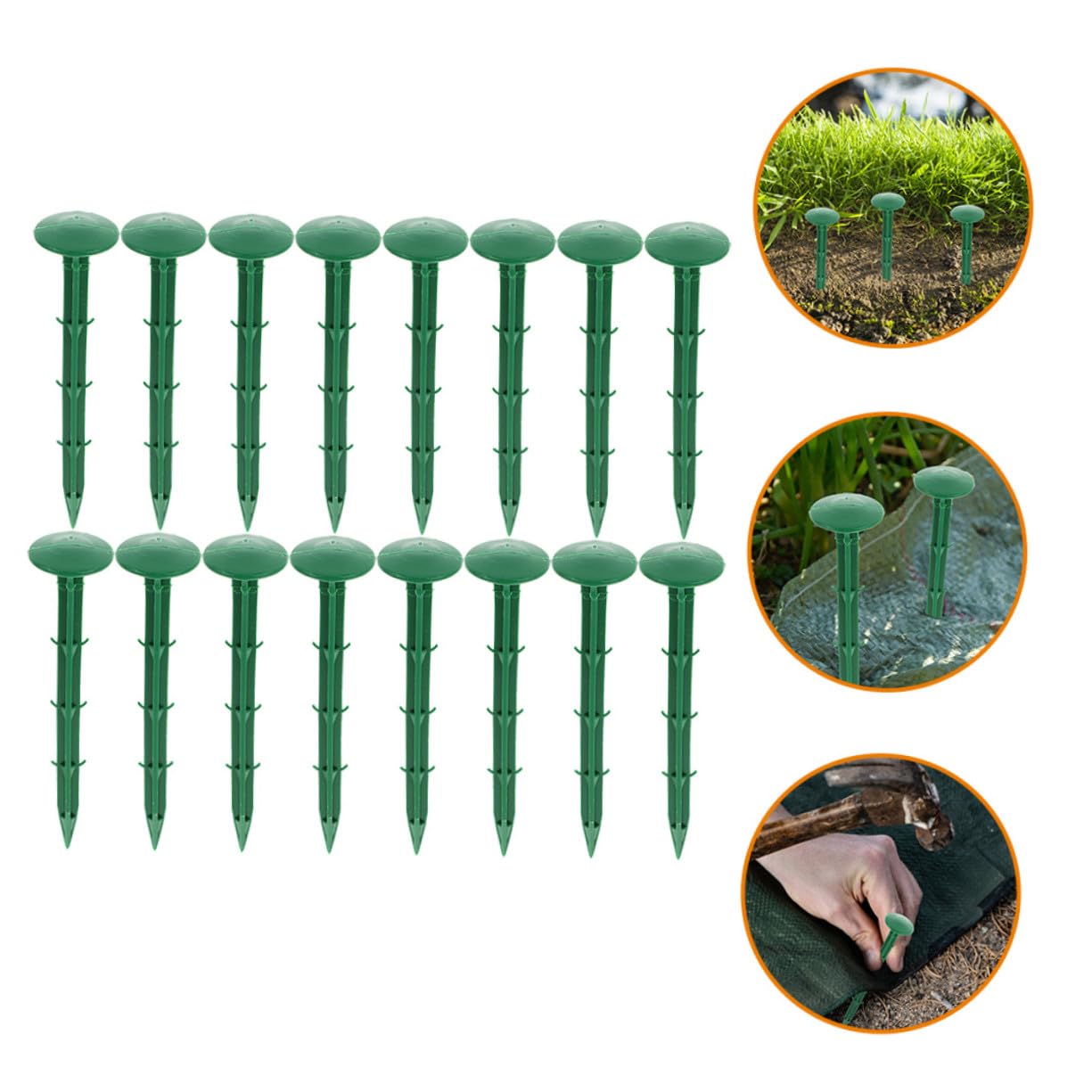 150 pezzi Picchetti da in Plastica Picchetti Resistenti per Telo Pacciamatura Tende e Fissaggio Antierbacce per Aiuole e Campeggio
