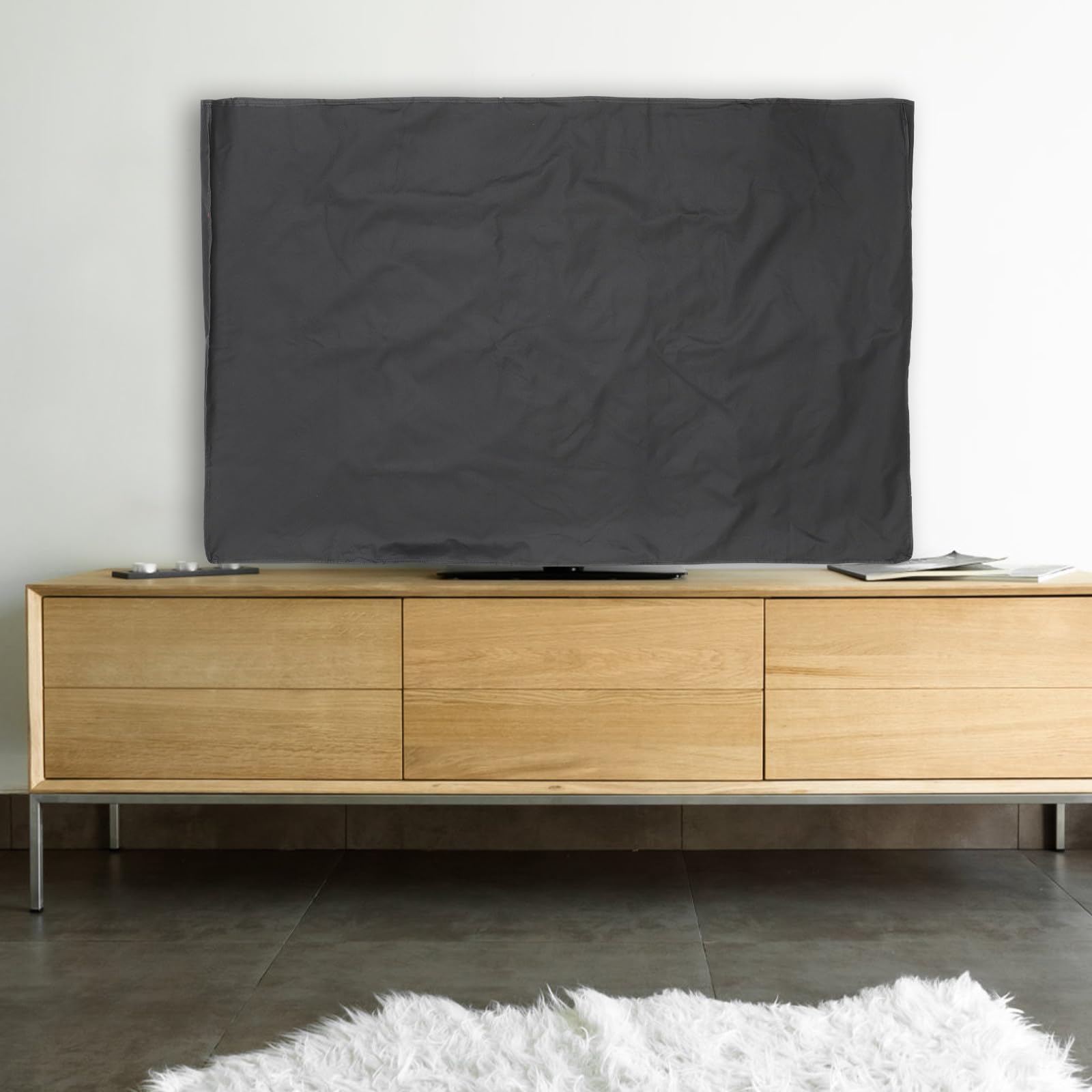 Copertura Protettiva per Televisione 55-58 Pollici in Poliestere Nero | Pieghevole, Antipolvere, Facile da Pulire, per Uso Domestico e Housewarming