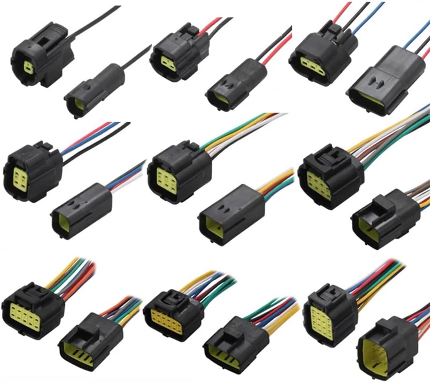 1 2 3 4 6 8 10 12 16 Pin Denso Automotive Sealed Truck Sensor Plug Waterproof Electrical Connector Wire Strap Cable(Color:6P Wire Harness)