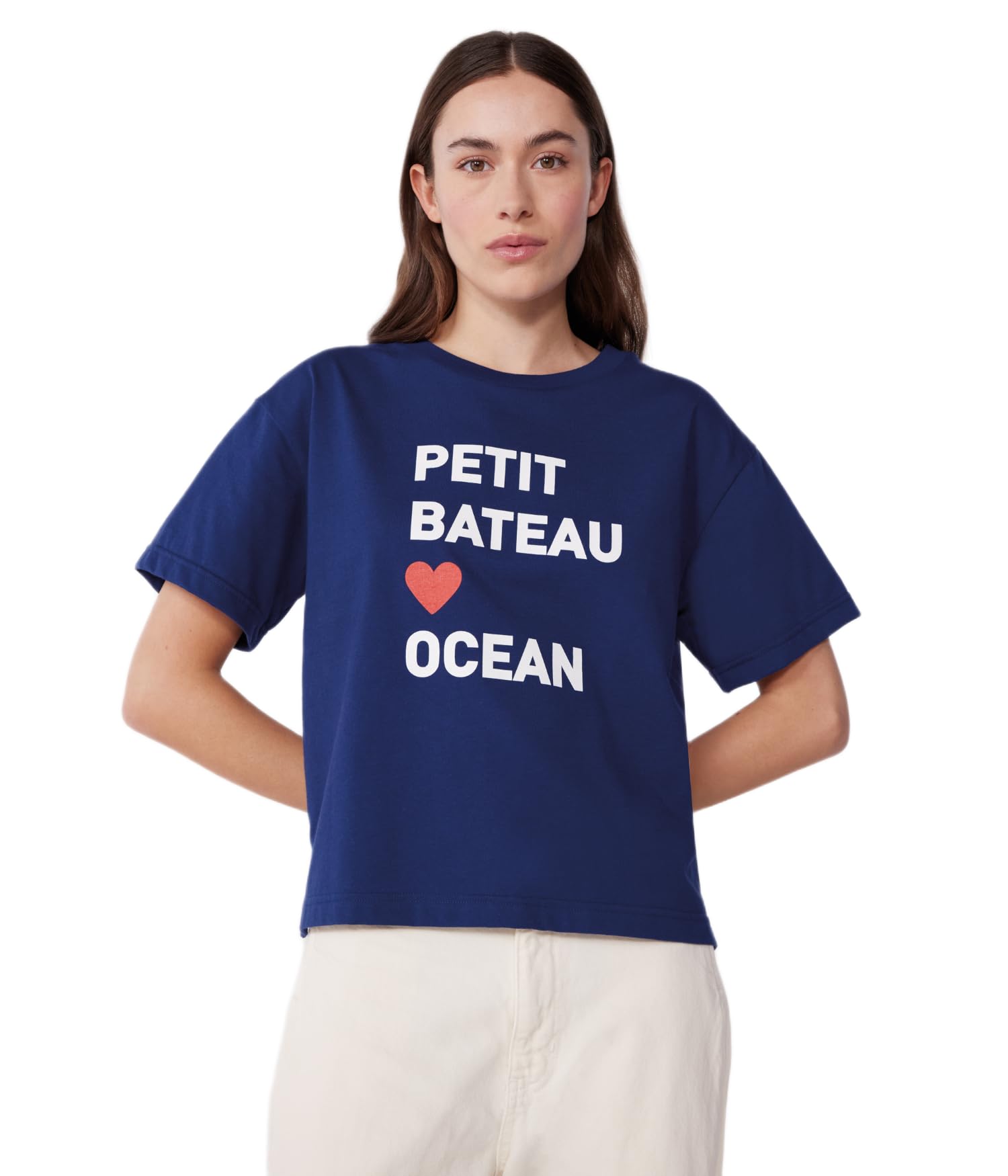 Petit Bateau Women’s A0di7 Short Sleeve T-Shirt, Blue, S
