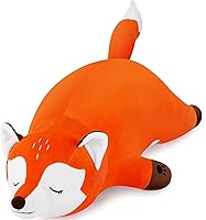 Vista 1 de Peluche de zorro gigante de 30 pulgadas, almohada de felpa de zorro, peluche de zorro naranja, juguete de peluche grande de zorro dormido, bonita