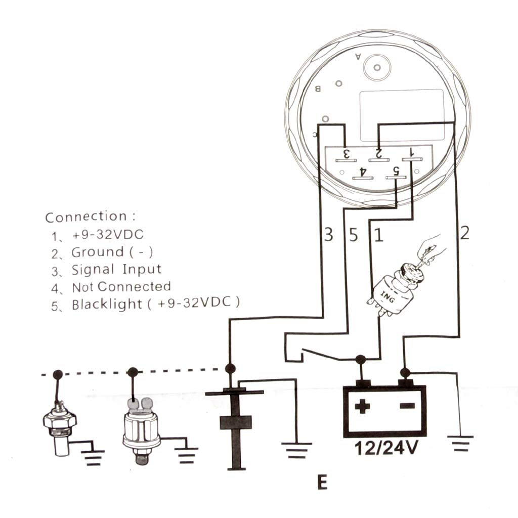 Jauge électrique 52mm / 2 ''de Voltmètre de Camion de Voiture de Batterie Marine de Bateau Marin de 9-32V - N1, 52mm 2 inch