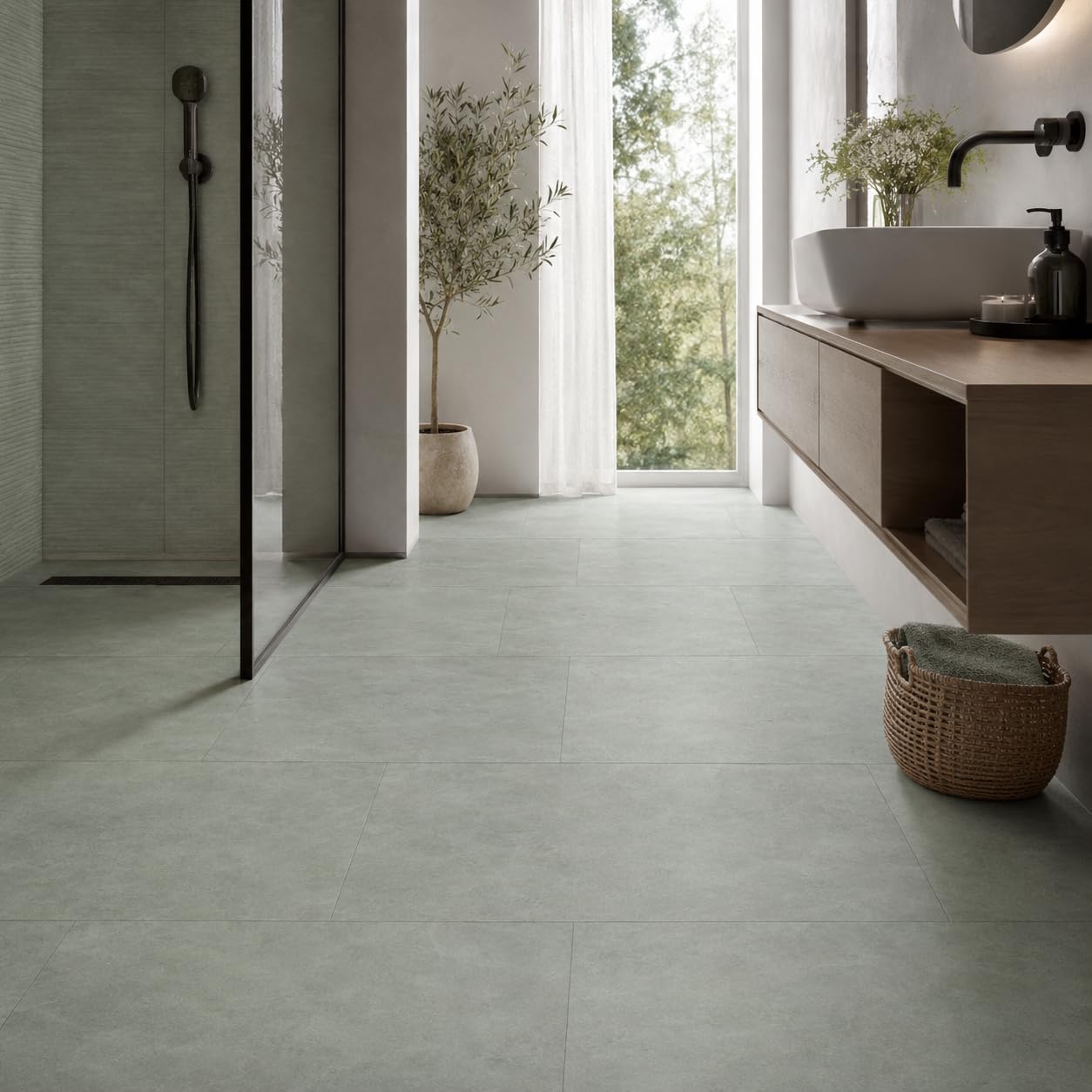 SPC - Pavimento in vinile da 4 mm, impermeabile, 60 x 30 cm, 12 piastrelle da 2,16 m², per interni (mosaico, 1 m²)