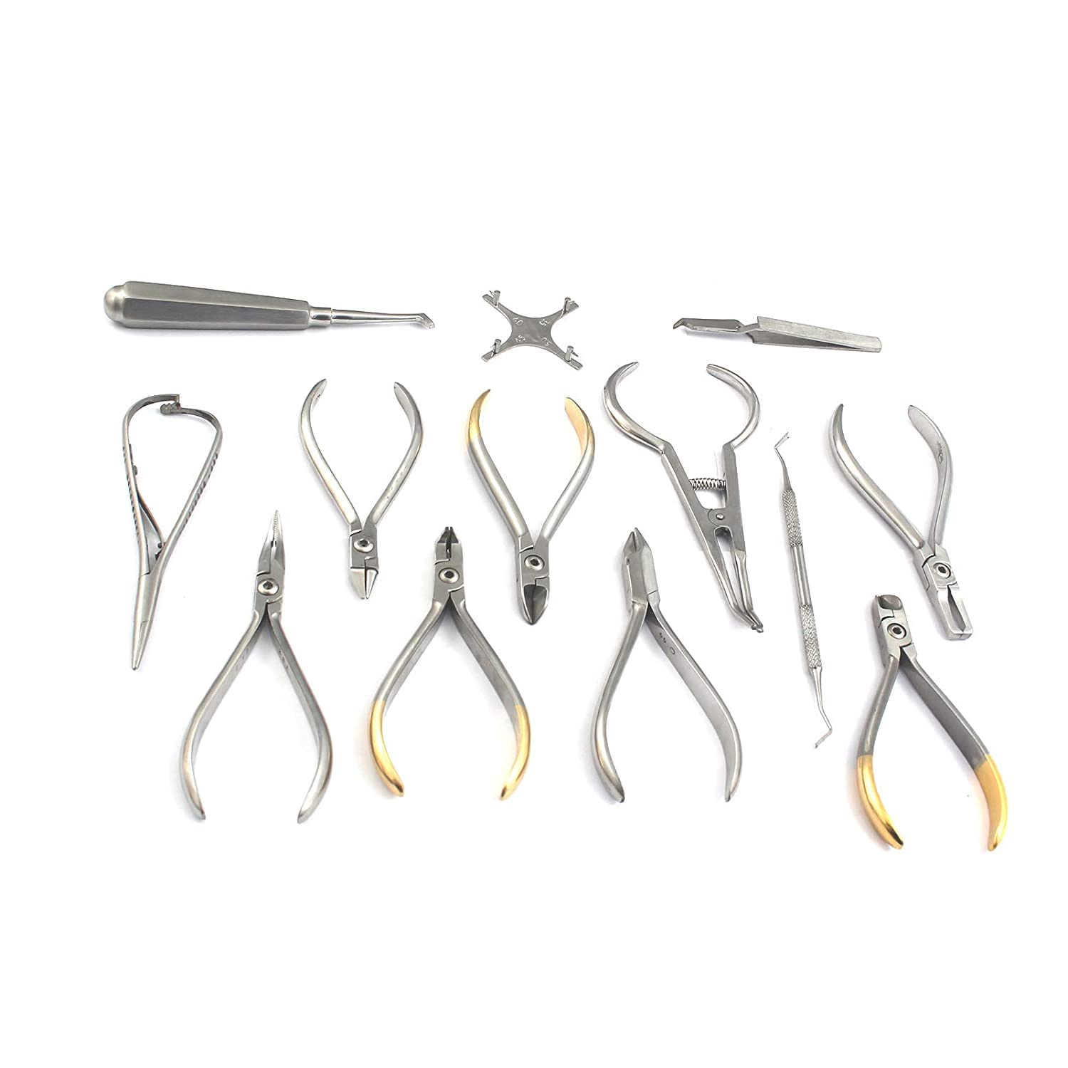 DDP Lot de 13 instruments orthopédiques en acier inoxydable avec jauge de boone