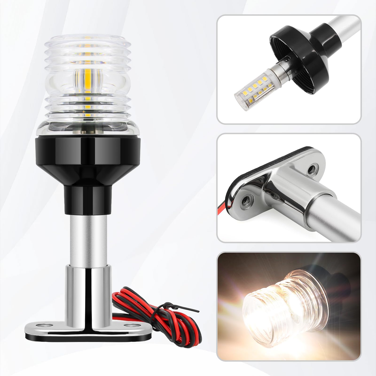 6inch 155mm 12V 24V Segelsignal Licht Boot Navigation Licht Falten 360 Grad LED für Yacht Marine Anker Boot Zubehör