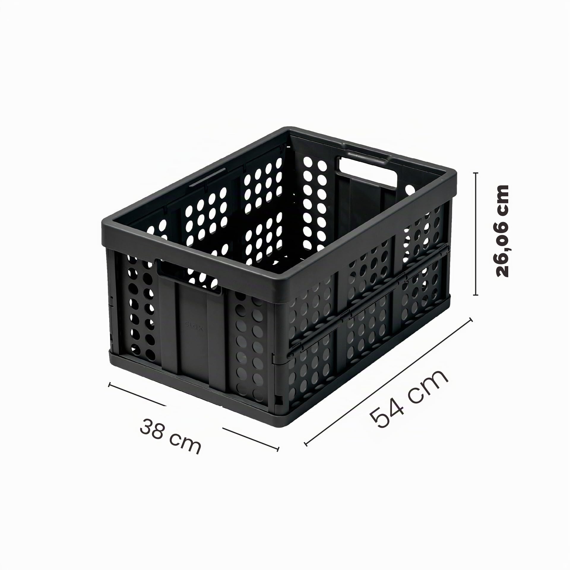 Clax® Caisse | Boîte pliante | Panier | 45 litres | (noir)