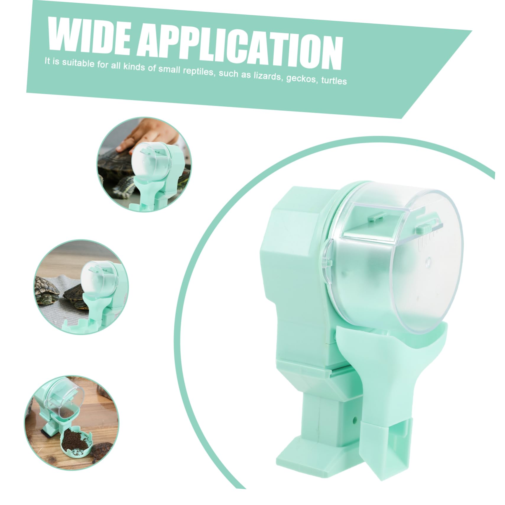 Mikikit Turtle Tank Feeder Lizard Water Dish Automatic Reptile Feeder Easy to Use