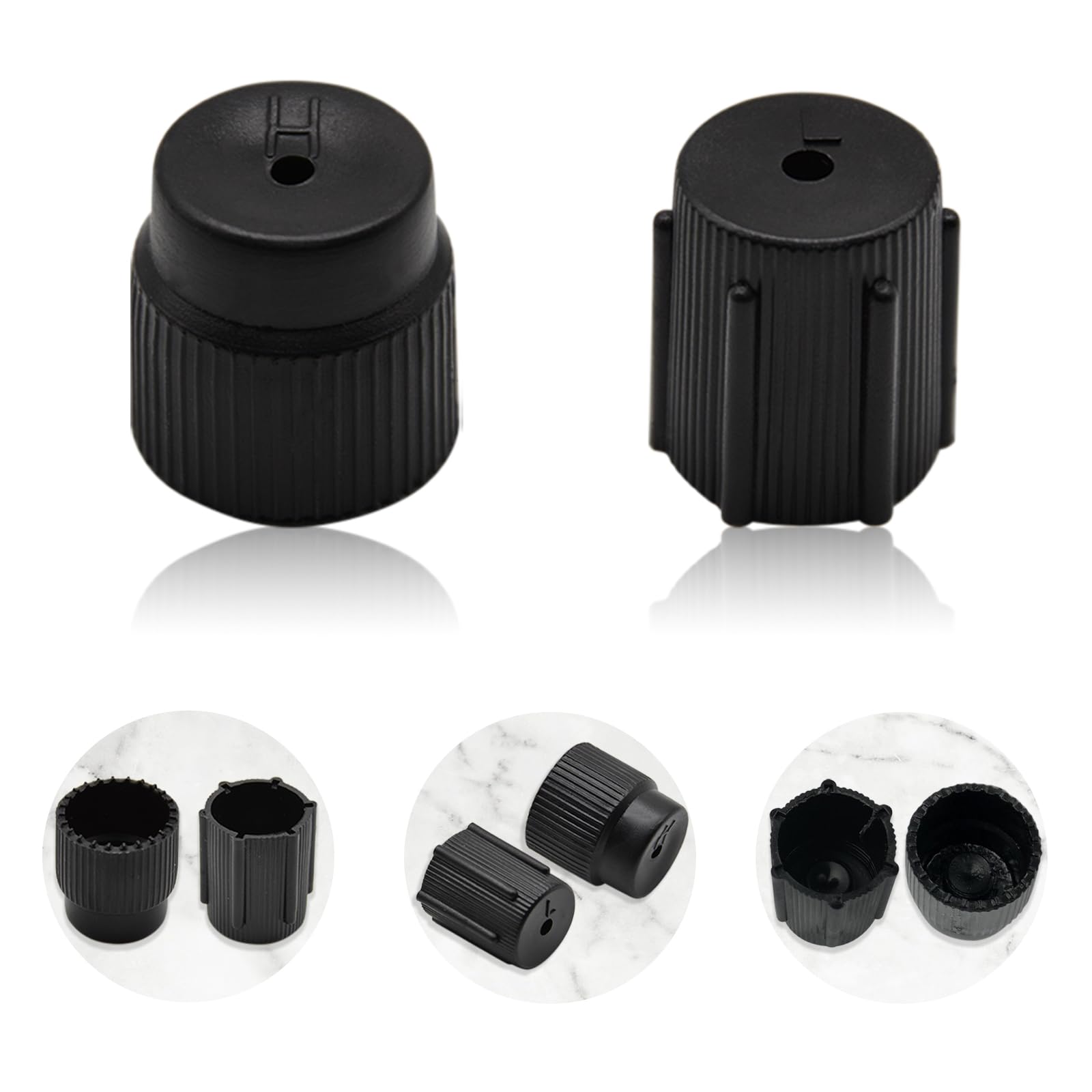 Set di 20 tappi per valvole per climatizzatori, adattatore per auto, set di tappi di ricambio con servizio R134a, sistema AC, riparazione del condizionatore d'aria (13 mm/16 mm)