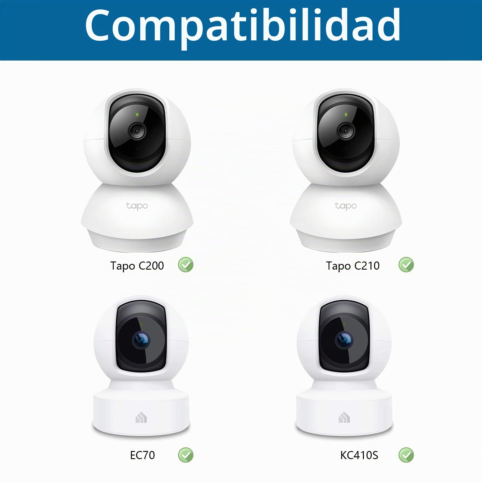 HOLACA Soporte de pared compatible con TP-Link Tapo C200 / C210 / C220 / C201 / C202 / C211 / C212 / C222 / C230 Cámara de vigilancia wifi para interiores, color blanco, 1 unidad
