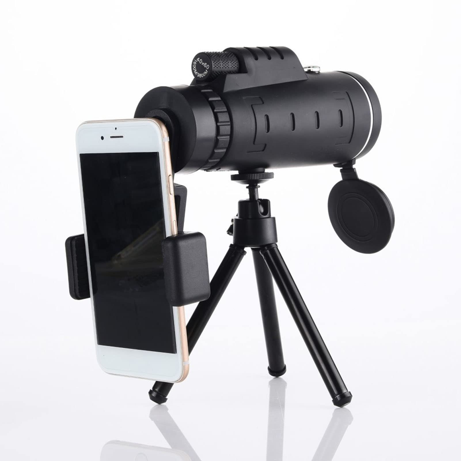 Telescopio Monoculare Ad Alta Potenza 40X60 Visione Notturna HD Impermeabile con Clip per Telefono e Treppiede Telescopico per Escursionismo, Caccia e Birdwatching