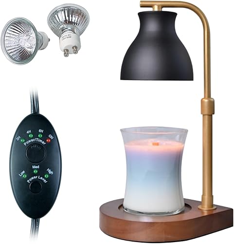 SOKCVSEA Lámpara calentadora de velas, calentador de velas con temporizador y altura ajustable para compatible con todas las velas de tarro,