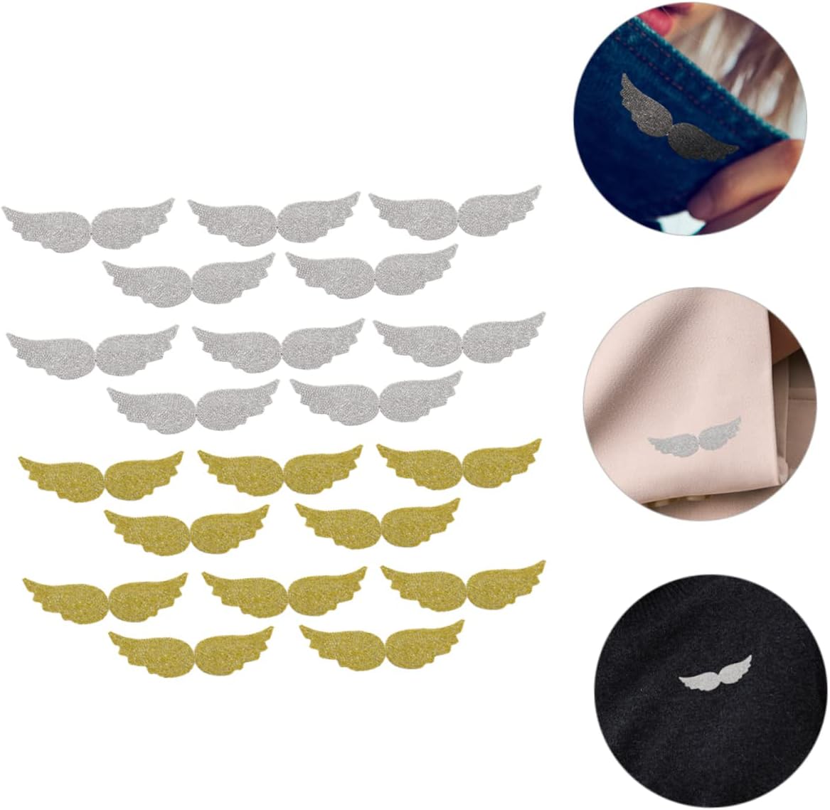 40pcs Rhinestone Wing Patches for Clothing Repair Applique Embellishments for Costumes Bags and Accessories Creative and Designs