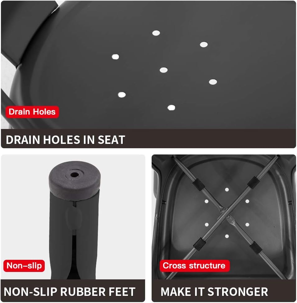 FDW Dining Chairs Set of 4 Metal Chair For Indoor, Outdoor, Patio, Kitchen, 18 Inch Seat Height Restaurant Chair, Tolix Side Stackable Bar Chairs 330LBS Weight Capacity,Black