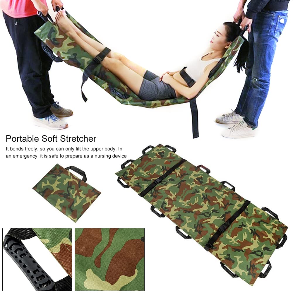 Sauvetage Pliante, Oxford Souple Brancard, 12 Poignées Civière Souple Transport Patient Pliable pour Les Premiers Secours, avec Sac À ain