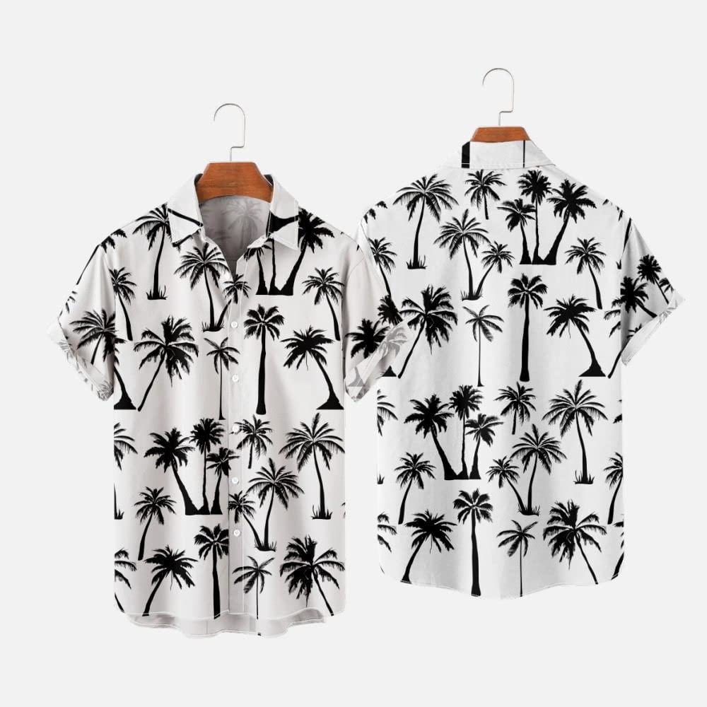 Chemise homme neuve Huk Kona Ocean Palm S blanc imprimé poisson manches