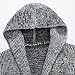 Mens Open Front Cardigan Sweater Lightweight Hooded Knitted Zip Up Long Cardigan Sweaters with Pockets Grey