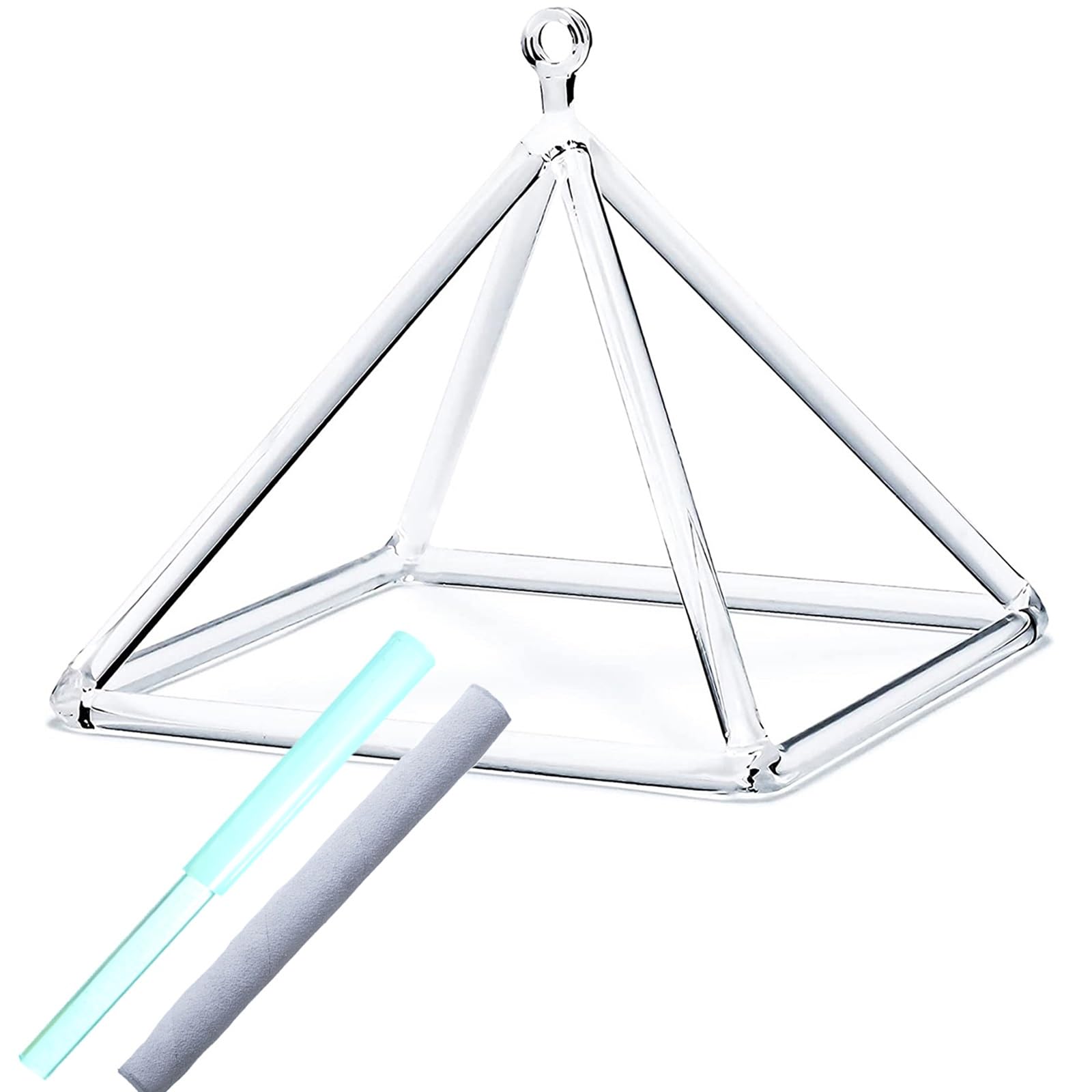 Piramide Sonora di Cristallo di Quarzo Trasparente, Set di Piramidi Sonore di Cristallo, Strumento Musicale Curativo per La Guarigione Sonora, Accessori per La Medi,5 inch