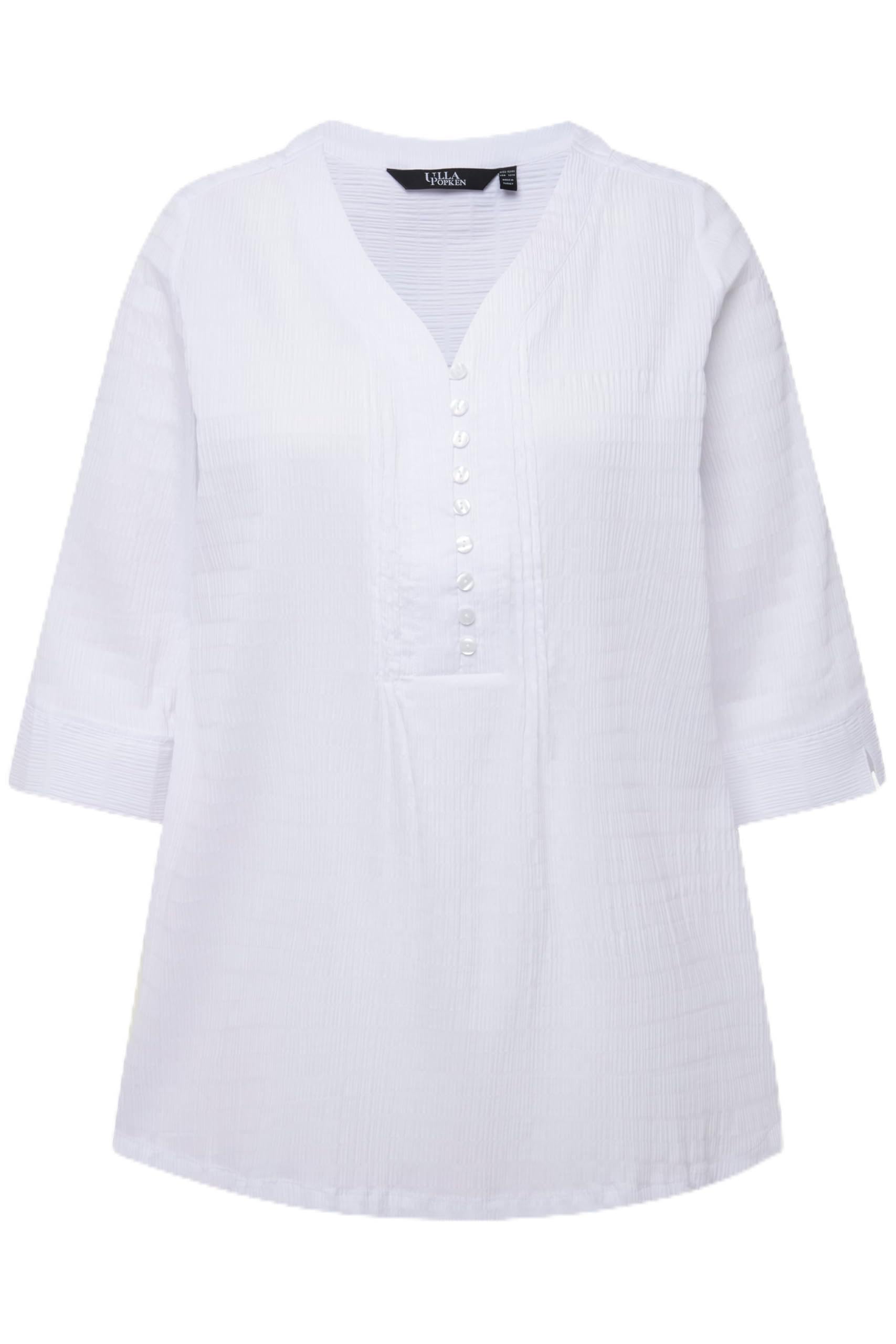 Ulla Popken Women's Tunic Blouse, Snow White, 50-52