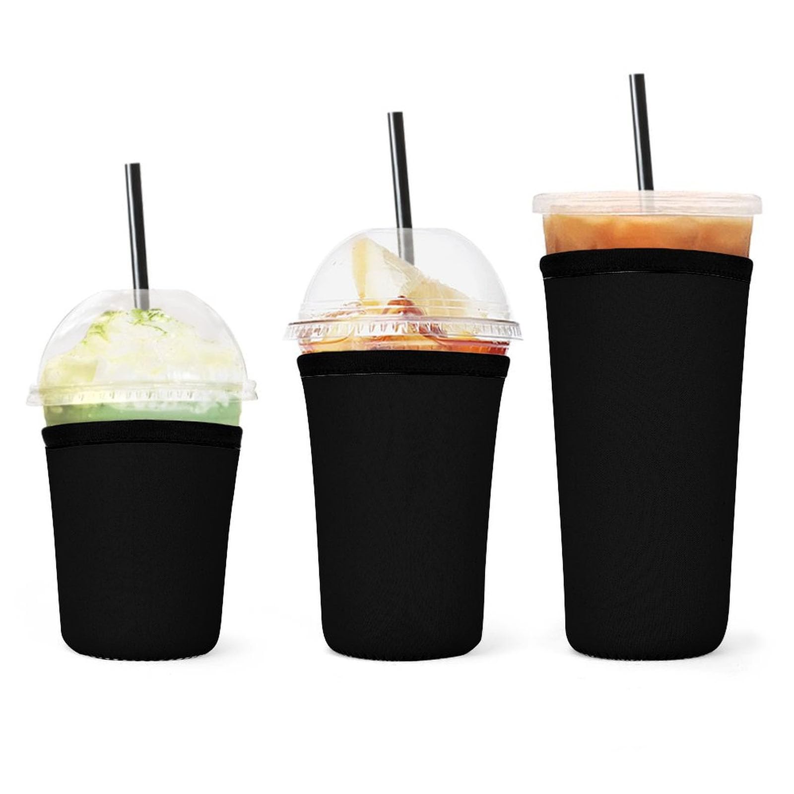 Lot de 3 manchons à café glacé personnalisables avec texte et photo pour un cadeau unique