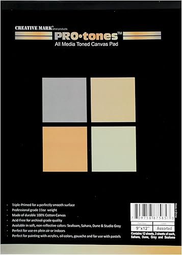Paramount Pro-Tones - Almohadillas de lona de tono multimedia, almohadillas de lona de triple imprimación para acrílico, aceite, gouache y más. disponible en Yaxa Peru