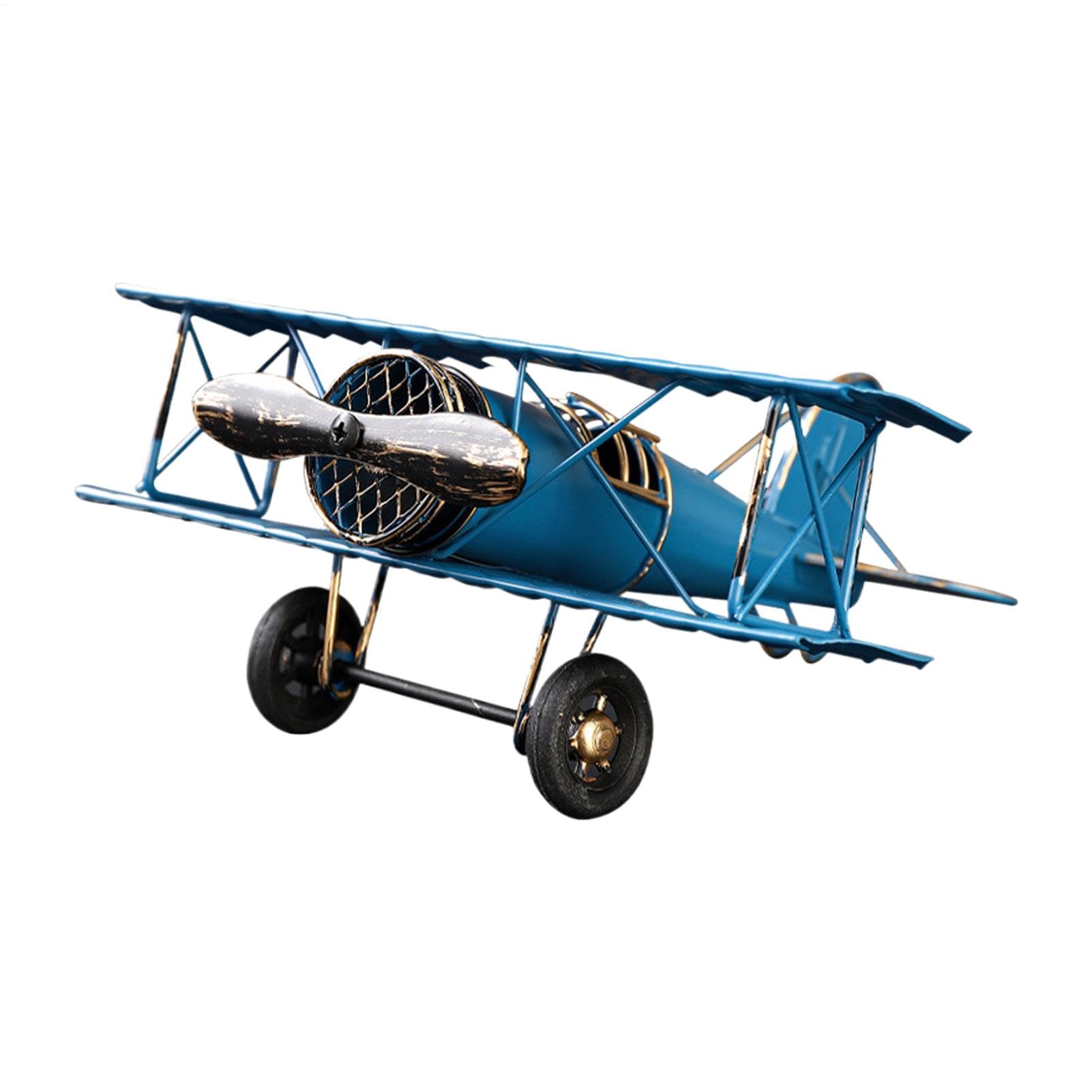 Modelli Di Aerei Pressofusi, Modelli Di Aereo Biplan, Souvenir Di Aereo In Ferro, Modello Di Aereo Biplano In Ferro Vintage Per La Decorazione 'albero Di Natale, Decorazione 'Ufficio E Oggetti