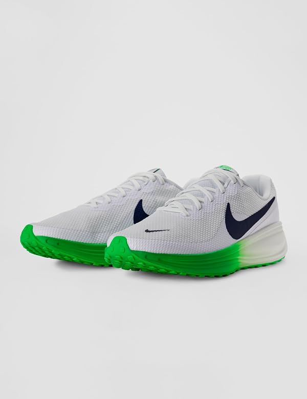 Nike Men's Revolution 8 Road Running Shoes, White/Midnight Navy-Green Spark, 15 by Nike - Used condition - Image 6