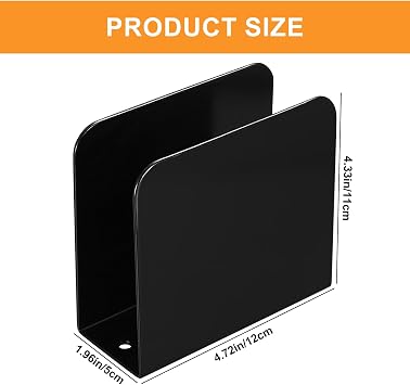 Square Napkin Holder, Black, Iron, Contemporary Style, Suitable for Kitchen Countertops, Cafe Indoor Outdoor Napkin Holders