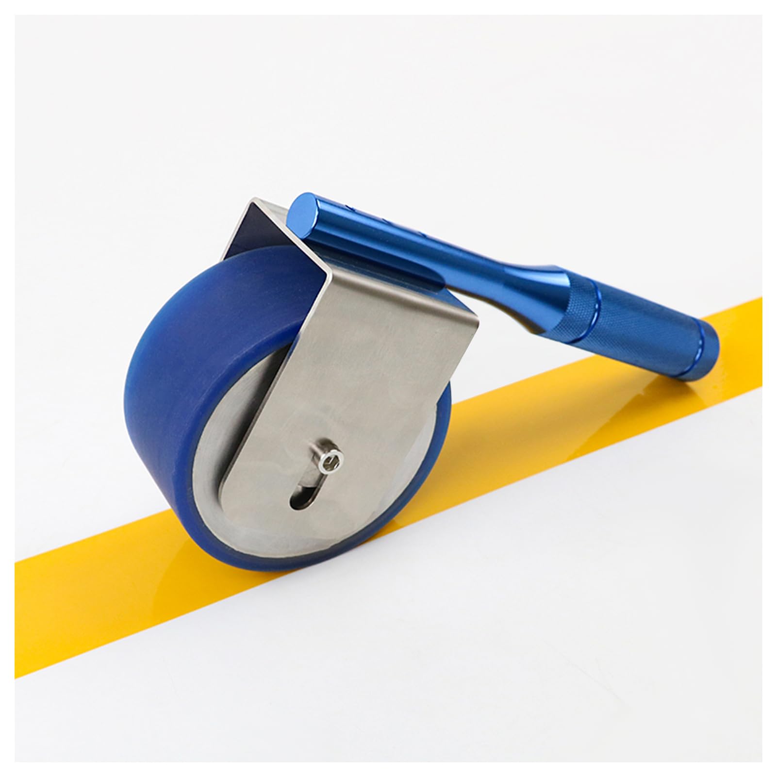 Rodillo Manual de 2 kg, Rodillo Adhesivo de Alta Resistencia con Rueda de Goma PU, Mango Antideslizante de Acero Inoxidable, Ideal para Cinta de Vinilo y Proyectos de Bricolaje