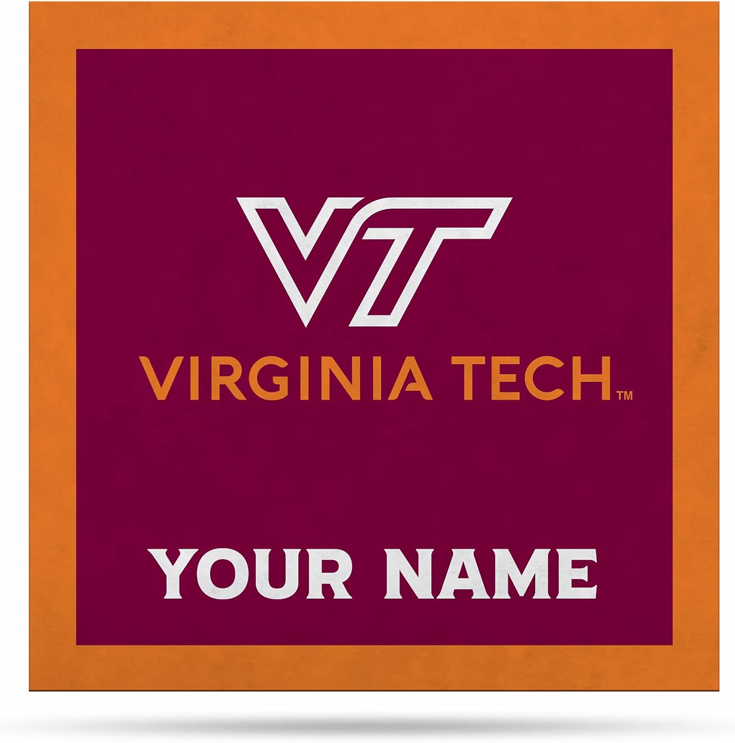 Rico Industries NCAA Virginia Tech Hokies Personalized 23" Felt Wall Banner - Sports Decor for Man Cave, Game Room, Office & Bedroom - Long-Lasting, Customizable Wall Decorations - Made in The USA