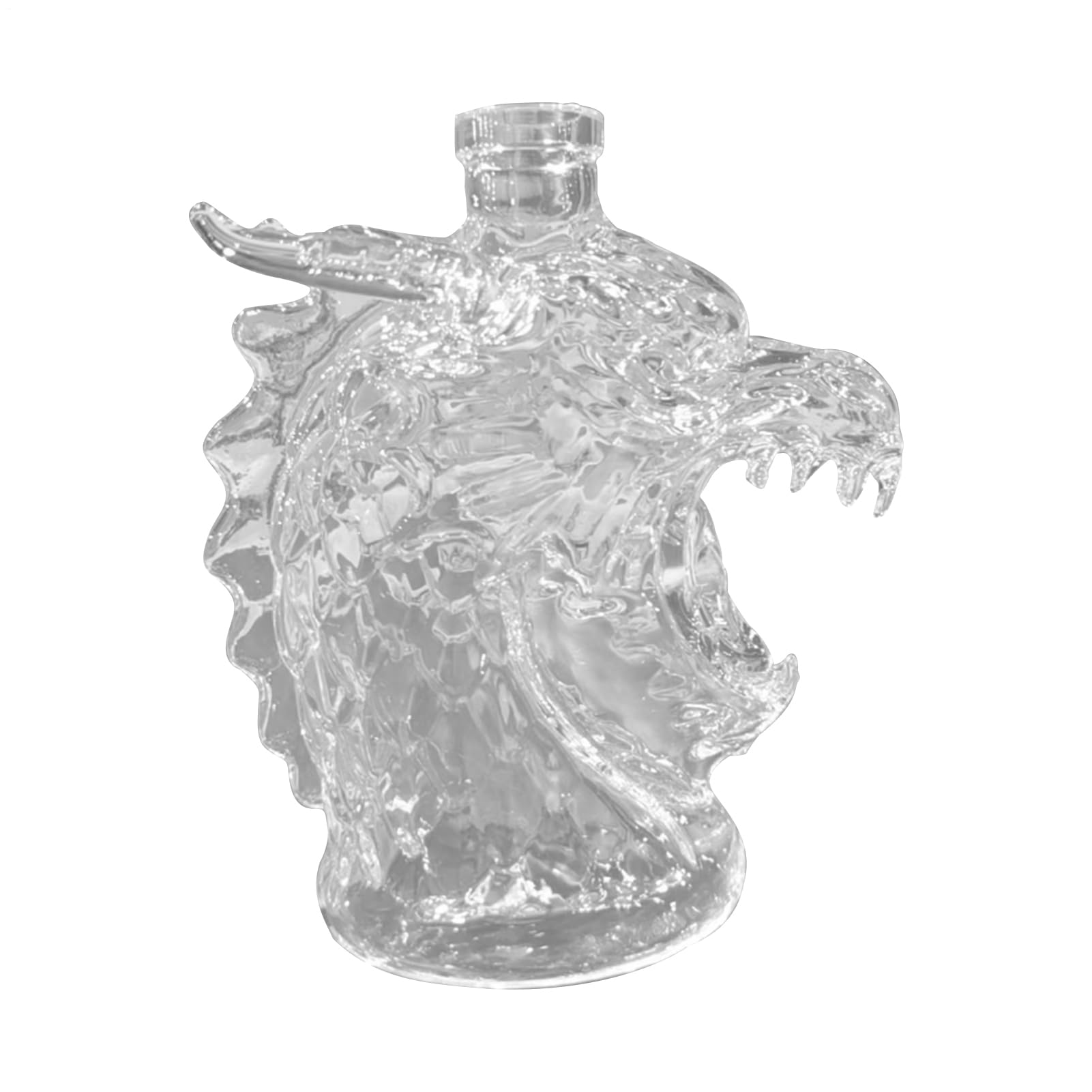 Dragon Whiskey Bottle, Whiskey Dragon Glass Decanter, Glass Whiskey Decanter Animal Statue Bottle, Fun Animal Crested Statue Wine Cup for Bar, Home