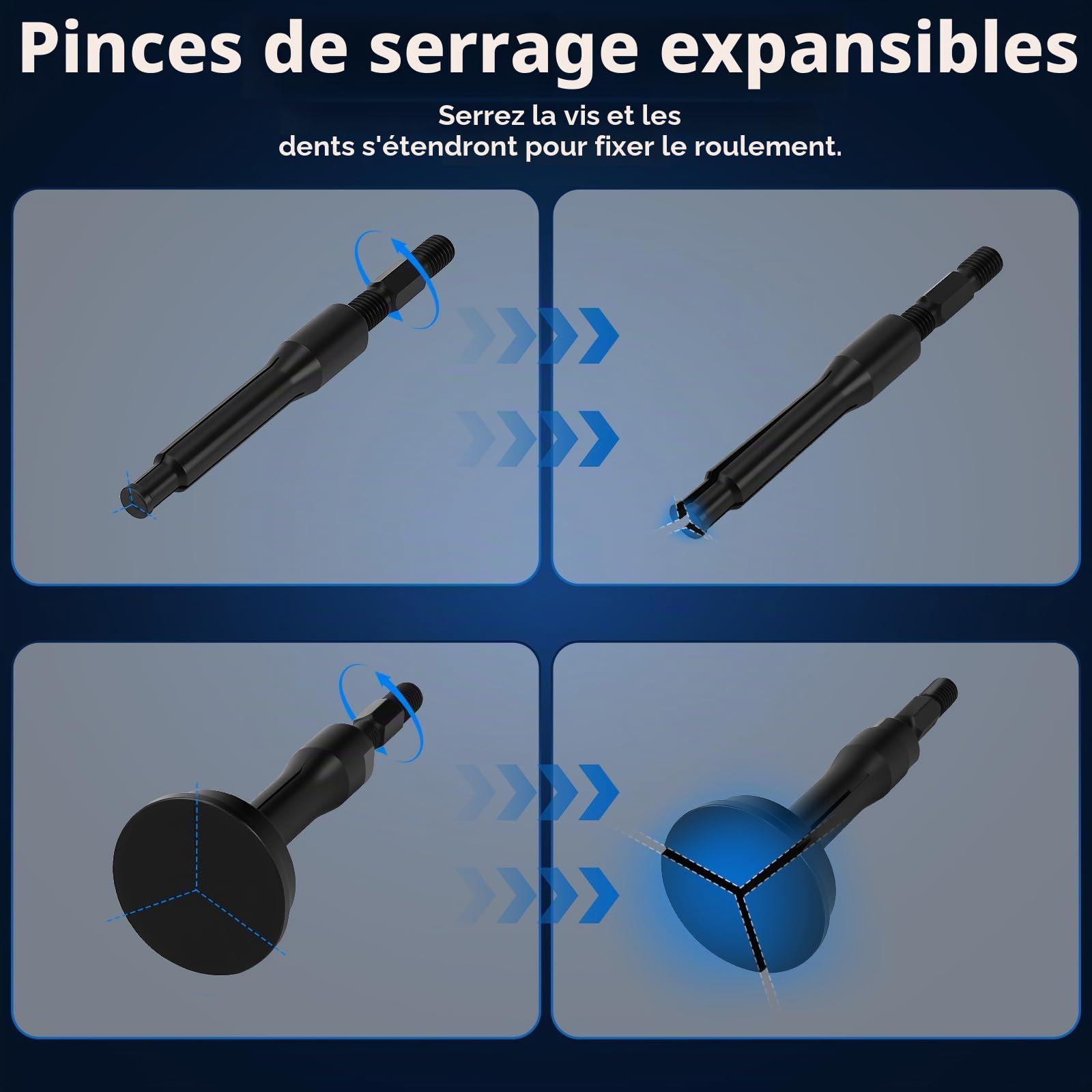 KAOLALI 16 Pièces Kit Extracteur de Roulement Interieur, Extracteur de Roulement, Outil d'extraction de Palier de Trou de Base avec Jeu de Marteaux Glissants