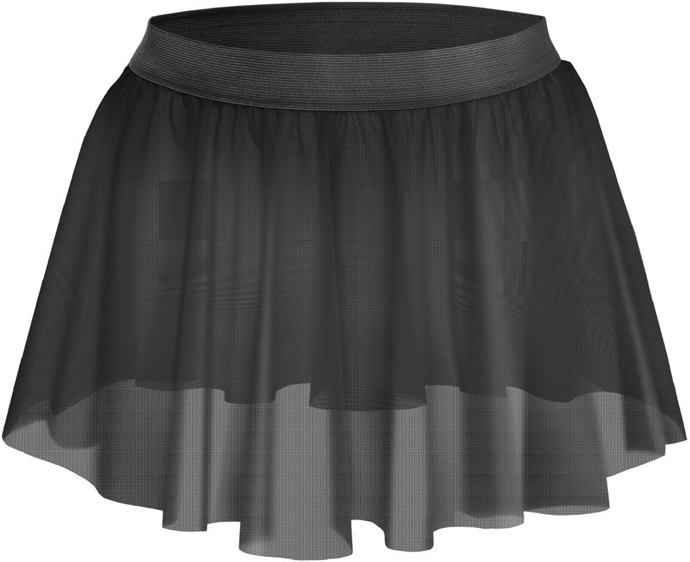 ABAFIP Sissy Skirt for Men Low Waist Sheer Micro Ruffle Pleated Crossdressing Underwear A-Line Mini Skirt - Image 2