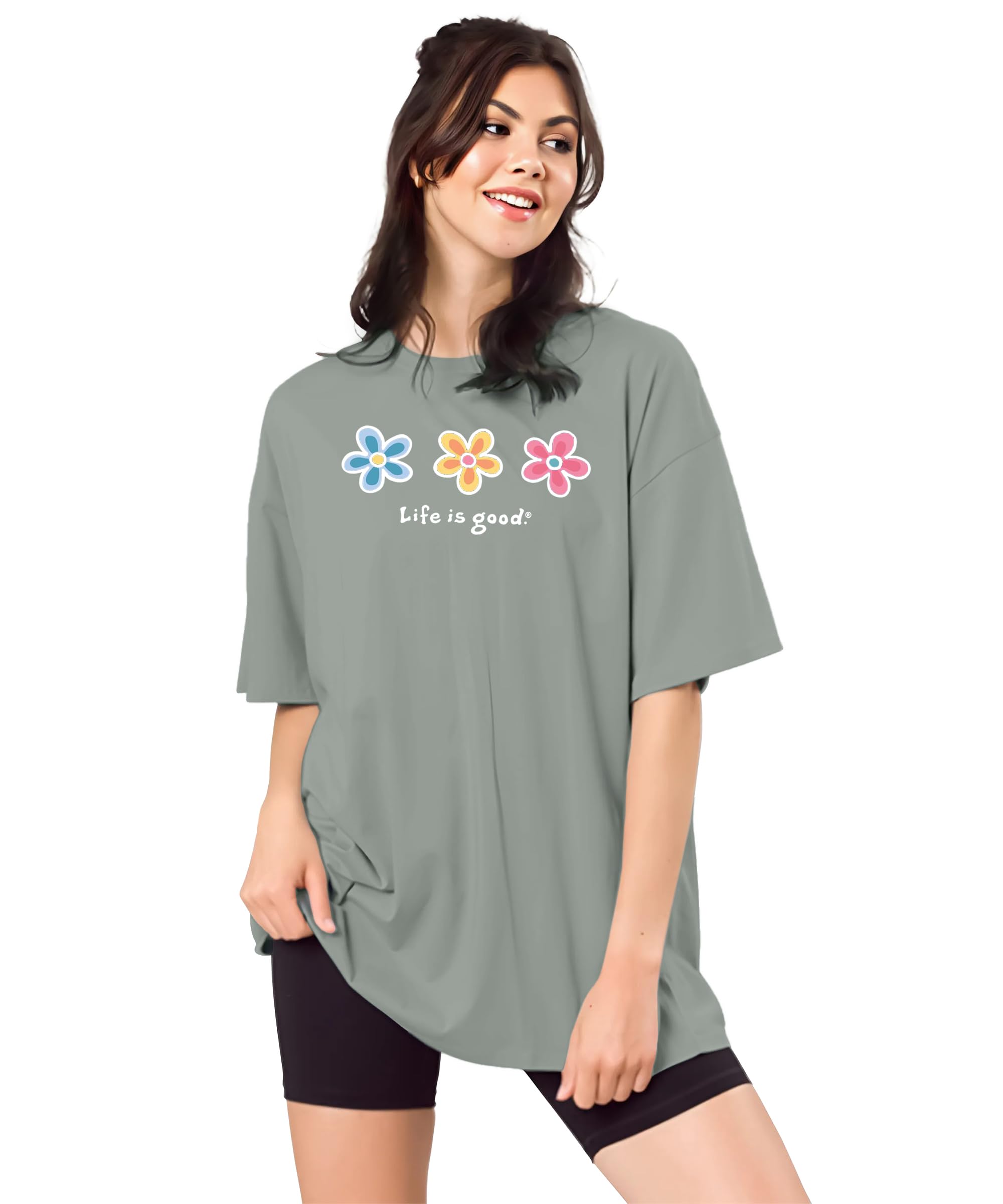 Women’s Oversized Drop Shoulder Printed T-Shirt | Soft, Breathable & Light Weight Cotton Blend | Loose Fit Stylish Top for Girls with Premium Graphic Print-image-36