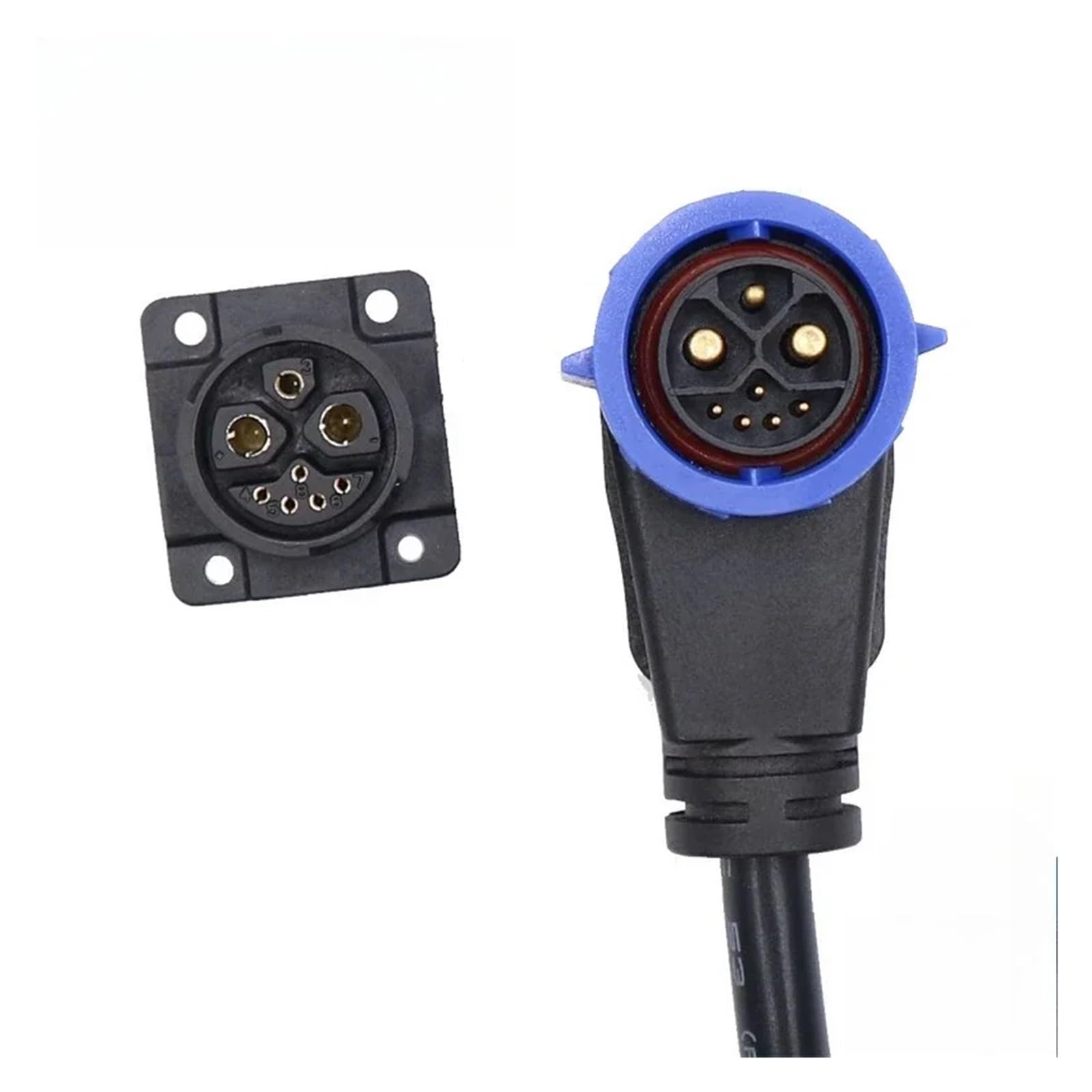 Conector M25 IP68, enchufe de carga impermeable con bloqueo automático, enchufe de aviación 50A 2 + 1 + 5, adaptador de corriente de almacenamiento de energía(Set)