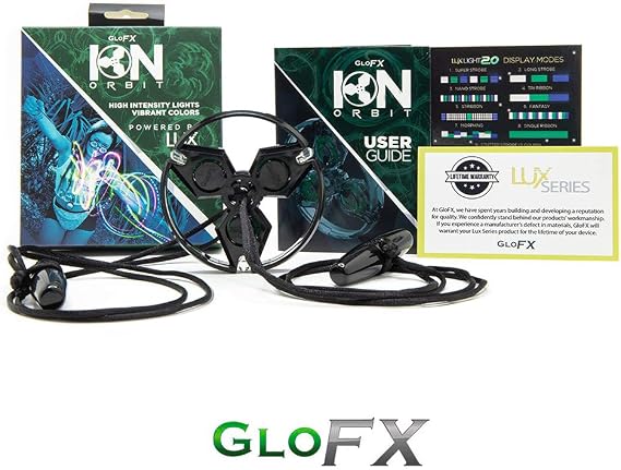 GloFX Clear Ion 3 LED Orbit - Light Orbit Rave Orbital Round Circle - Zero Rattle