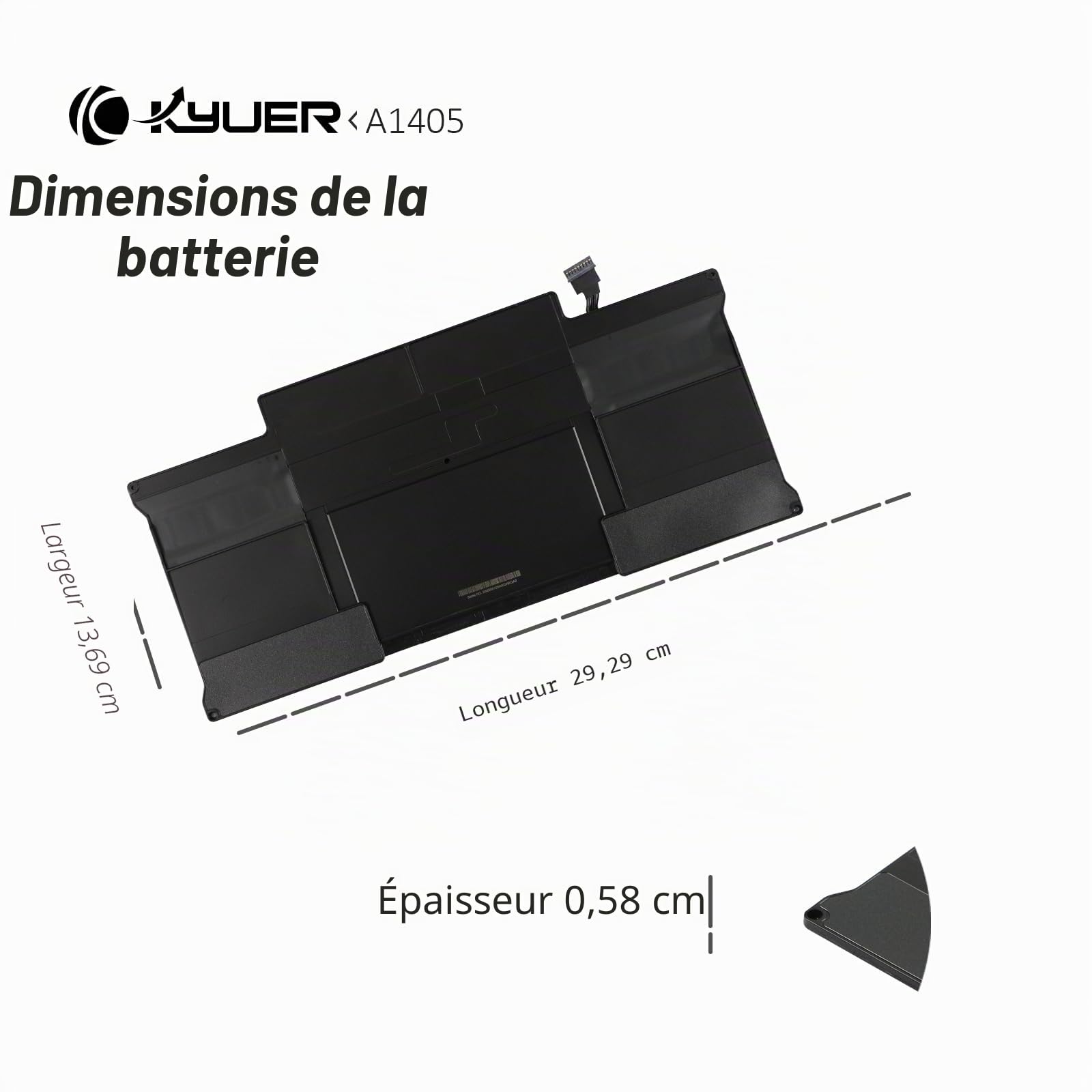K KYUER A1496 A1405 A1377 Batterie pour MacBook Air 13" A1369 Late 2010 Mid 2011 A1466 Mid 2012 2013 Early 2014 2015 2017 MC965LL/A MC966 MD231 MD760 MD761 MJVE2LL/A MJVG2LL/A EMC 2559 2632 2925 2469