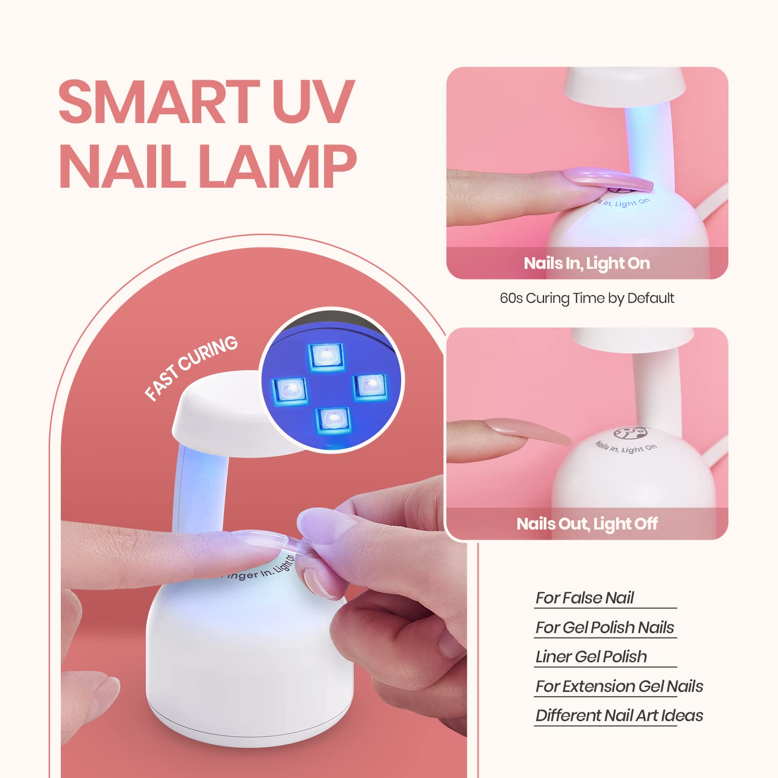 Beetles Nail Tips and Glue Gel Nail Kit, 2 In 1 Nail Gel and Base Gel with 500Pcs Coffin Nails