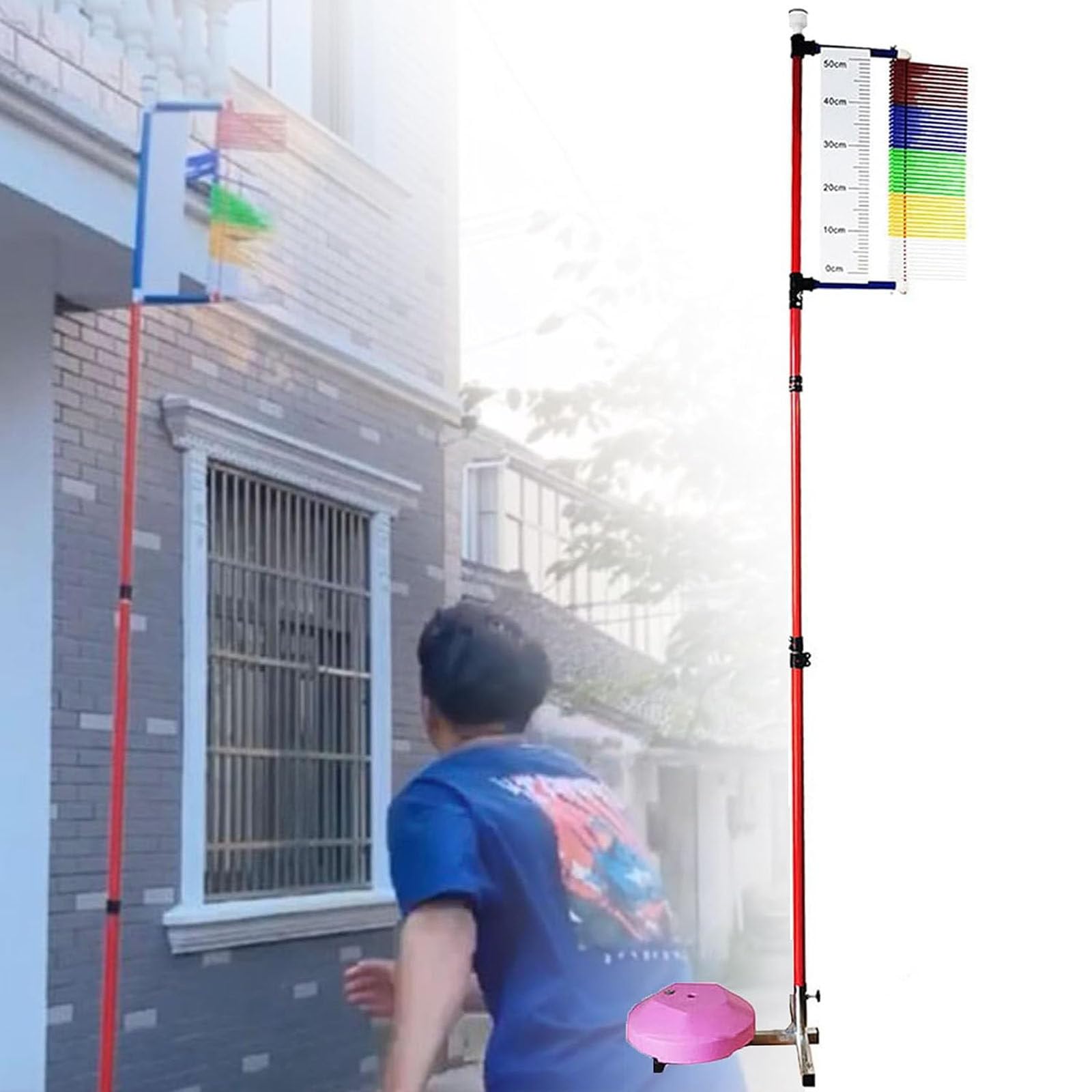 3.9-11.5ft Vertical Jump Tester with Stable Base,Floor Standing High Jump Training Equipment Vertical Test Jump Measurement Tester,Indoor Outdoor Sports Fields