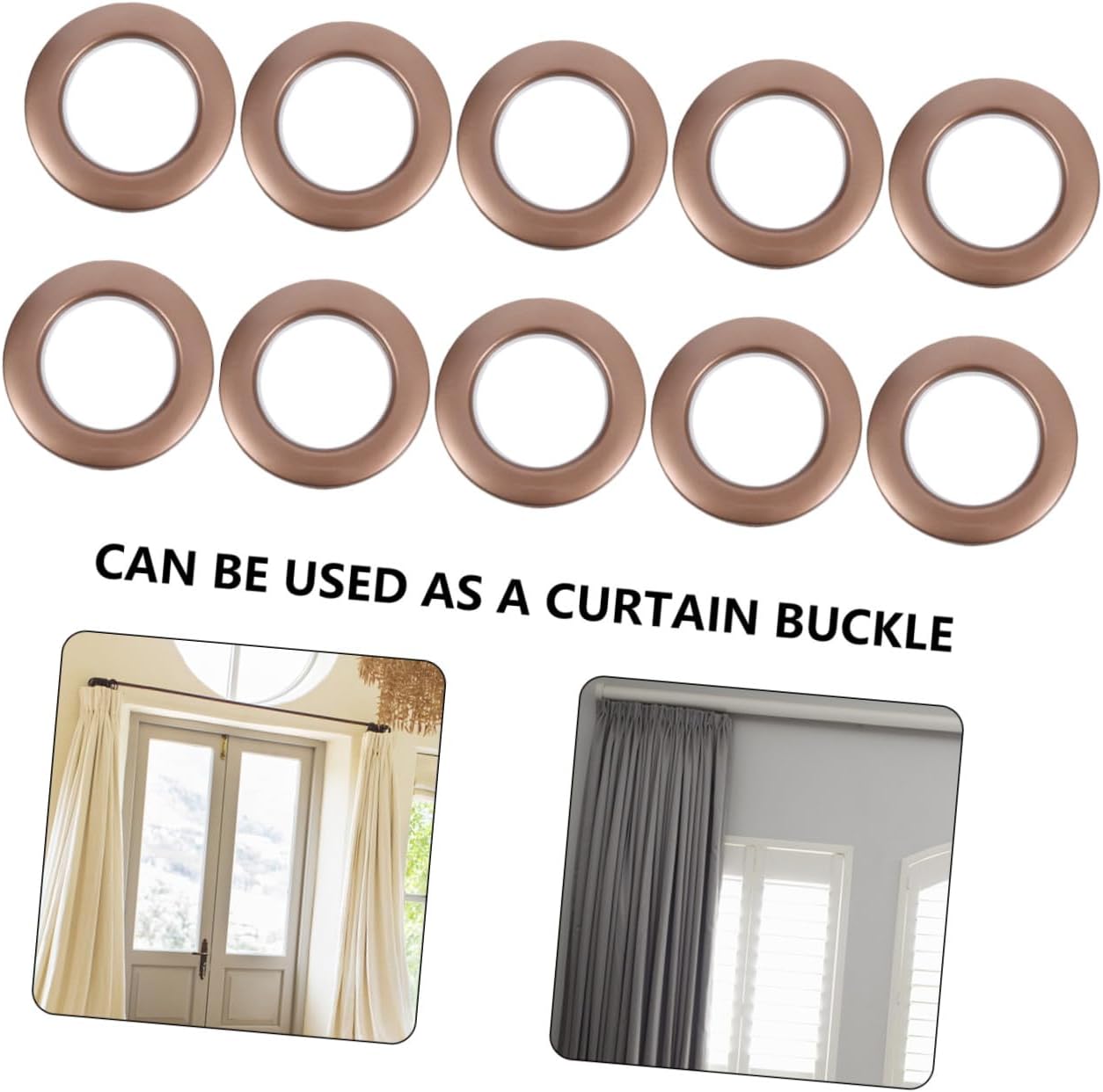 BESPORTBLE 75pcs Coffee Color Plastic Curtain Grommets Low Noise Roman Rings Reusable Sliding Inner Diameter Eyelet Rings for Window Treatment