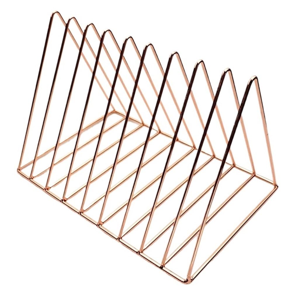 Organizator plików Regał na książki Iron Triangle, biurko do nauki, stojak czasopisma, artykuły biurowe, edukacyjne i kulturalne(Gold)