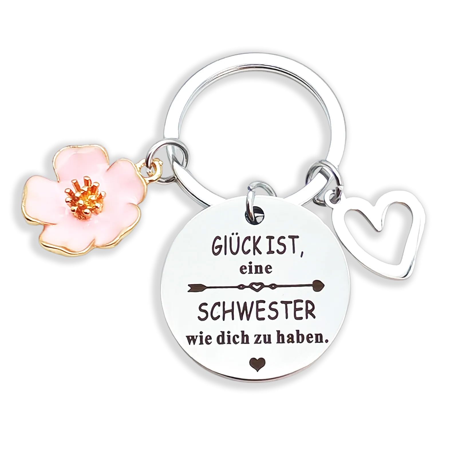 Zynara Schlüsselanhänger Schwester Geschenk,Dankeschön Geschenke,Geschenk für Schwester Geburtstag, Muttertag, Weihnachten
