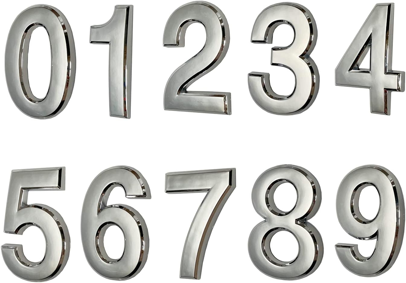 3 Inch Chrome House Numbers for Mailbox or Door Address