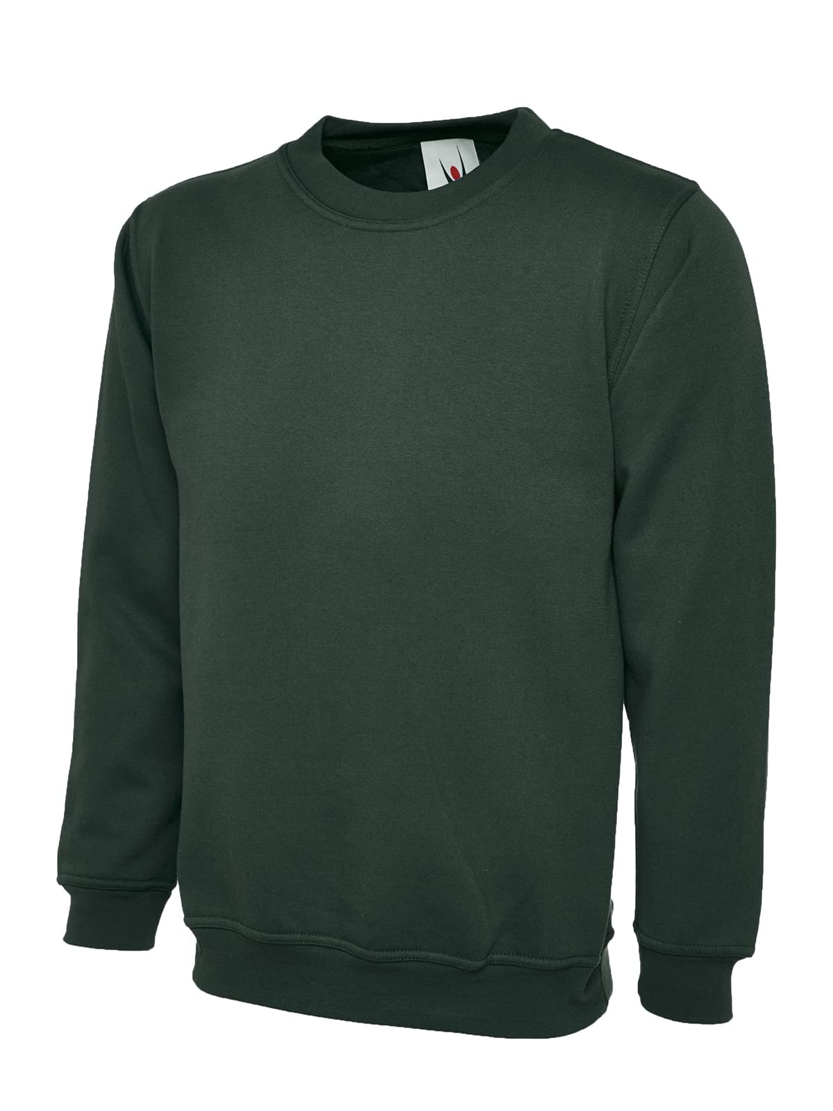 Mad Ink Men's Bottle Green Plain Classic Crewneck Sweatshirt Jumper Top (4Xl, Bottle)
