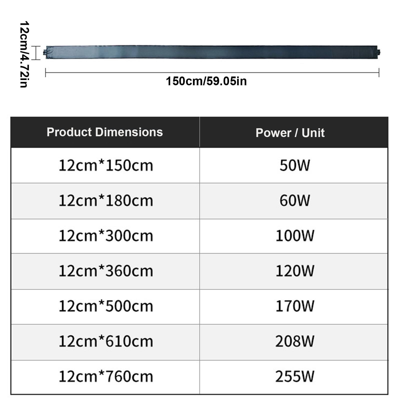 Manta de Deshielo de Grafeno para Techos y Canaletas - Almohadilla Térmica Anticongelante para Tuberías de Bajo Consumo, Alternativa a los Cables Calefactores Tradicionales(Size:300cm)