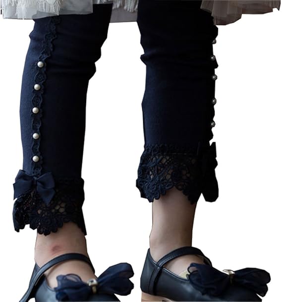 Amazon Ainial レギンス 子供 女の子 春 秋 冬 可愛い レース切り替え パール付き おしゃれ スパッツ キッズ ガールズ 女児用 タイツ パンツ レギパン 長ズボン スキニー 通学 レギンス 通販